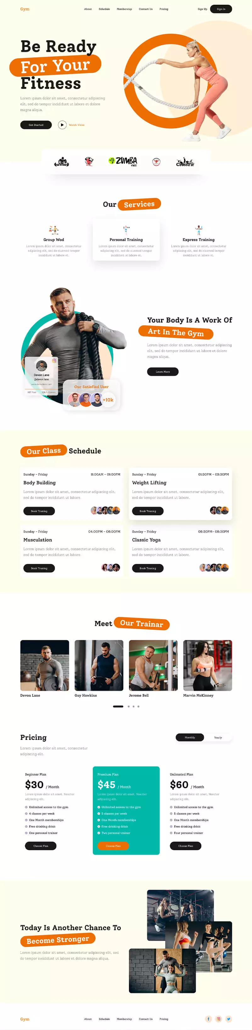 Fitness website project 7