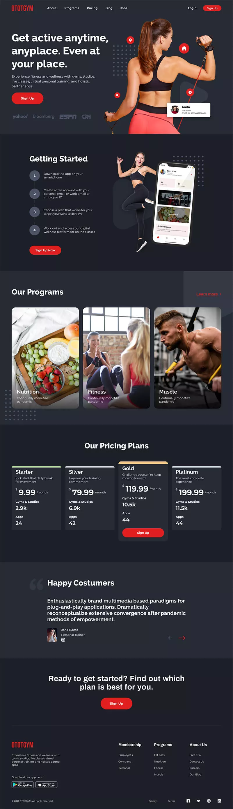 Fitness website project 8