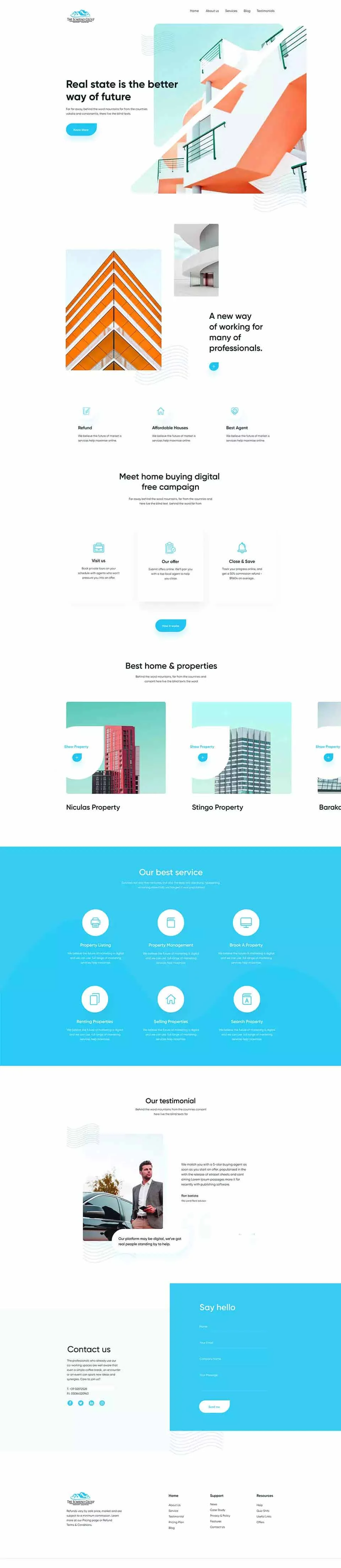 Real estate website design and development project