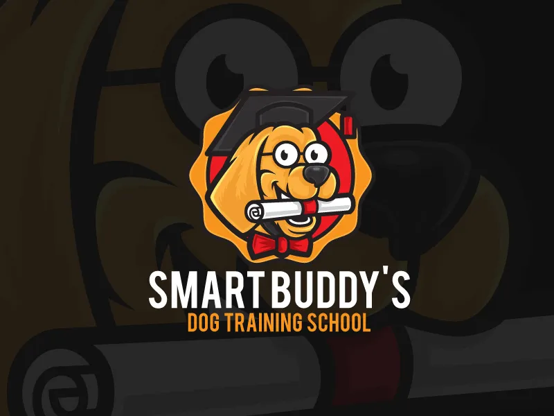 Smart Buddy's dog training school logo design