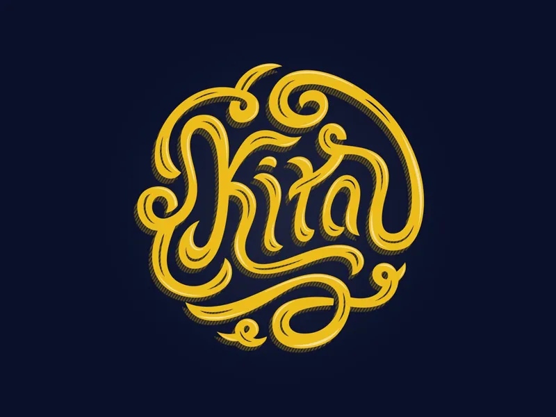 Decorative Shira lettering artwork